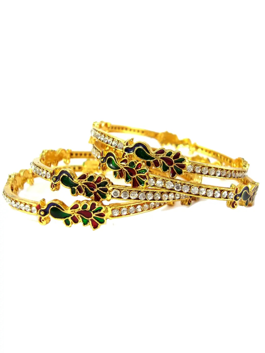 Gold Plated Peacock Bangles